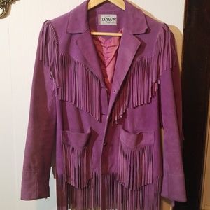 Vintage 70's purple suede leather jacket